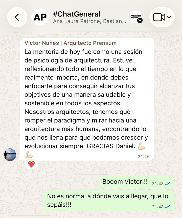 Testimonio de Víctor Nunes (España), cliente de Arquitecto Premium™